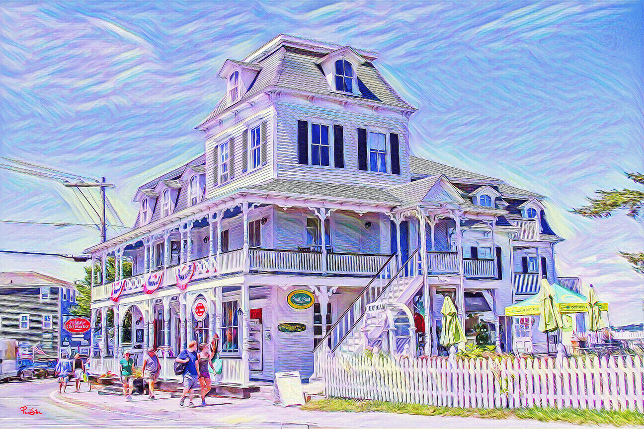 "Block Island Harbor House" Colorful Painter Series