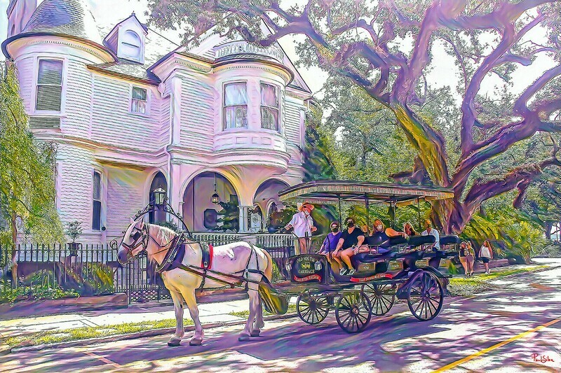 "Carriage on Meeting Street" Colorful Painter Series