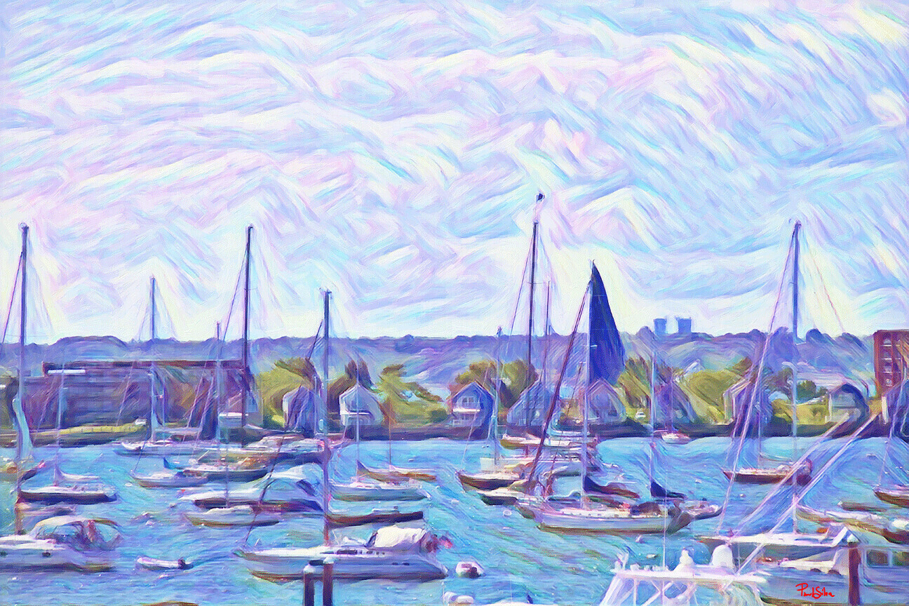 Vibrant Abstract "Newport Harbor"