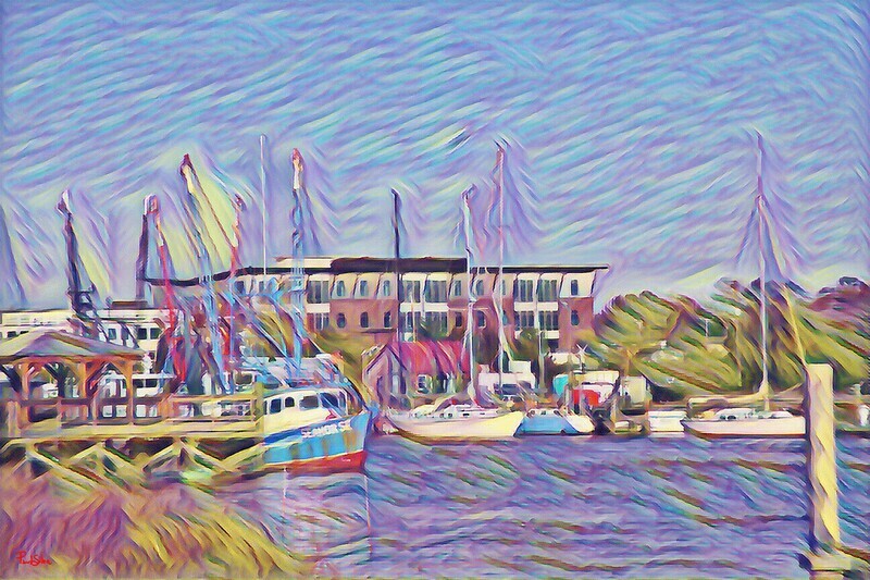 Vibrant Abstract "Masts of Shem Creek"