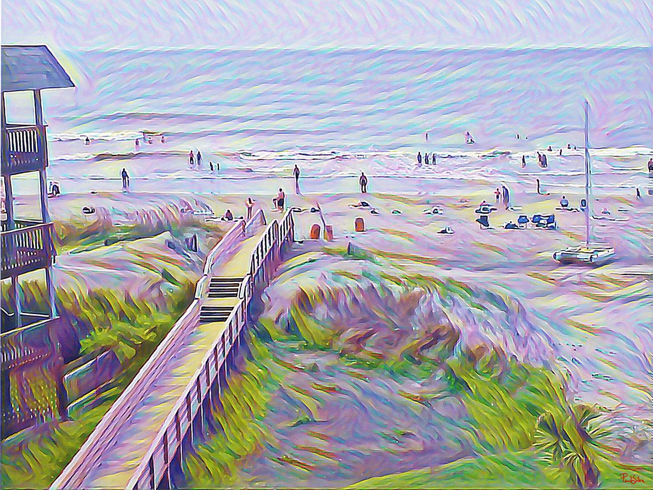 "IOP Beach" Colorful Painter Series