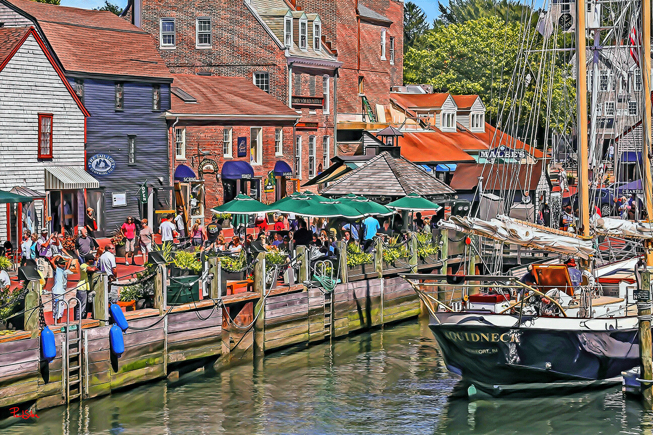 "The Aquidneck at Bowens Wharf" Colorful Painter Series
