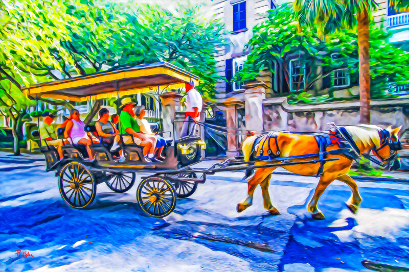 "Carriage on Legare Street" Colorful Painter Series