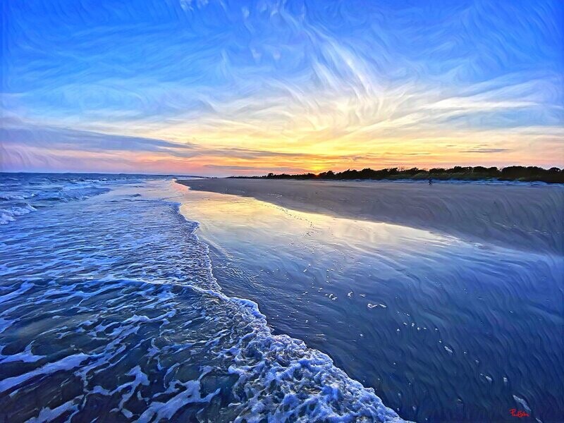 "Sullivans Island Dusk" Colorful Painter Series