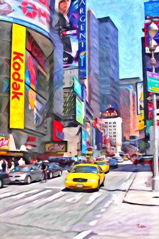 "Times Square Cab" Colorful Painter Series