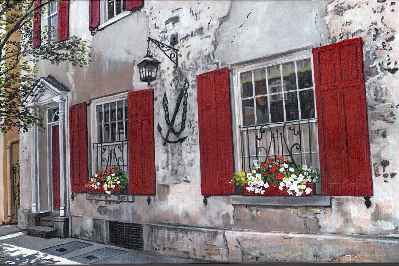 "Charleston Pirate House" Handpainted Oil