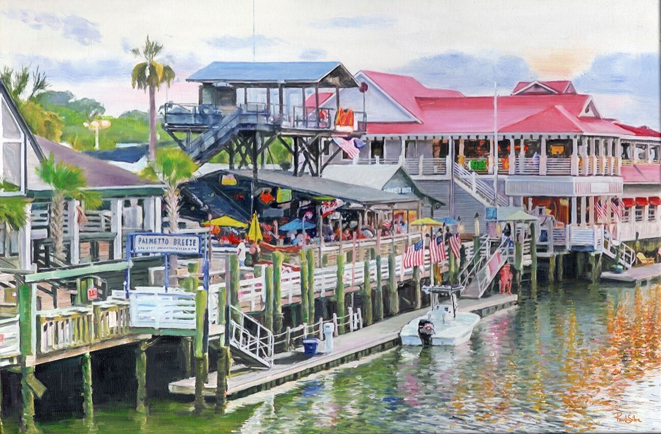 "Shem Creek Summer" Original Oil on Canvas 30x20