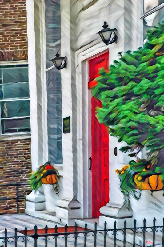 "Angled Red Door" Colorful Painter Series