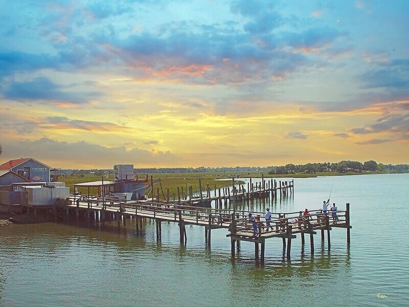 "Crosby Seafood Docks" Colorful Painter Series