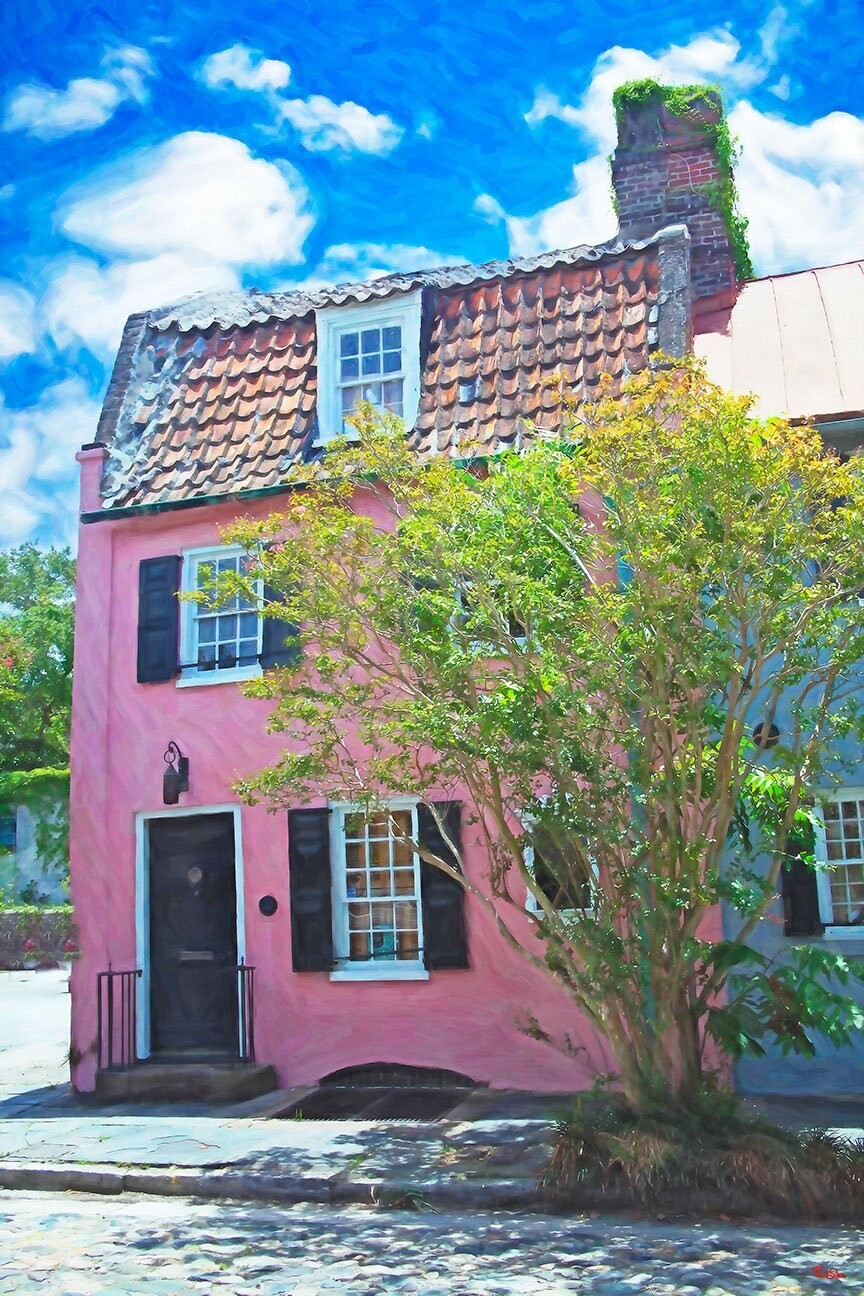 "Charleston Pink House" Colorful Painter Series