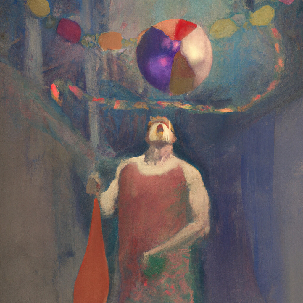 "Juggling Beach Balls" Reginald Marsh Style