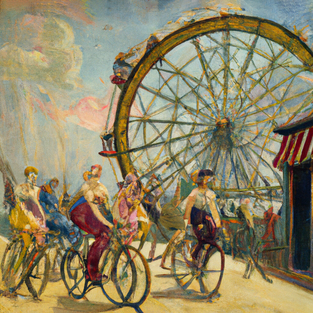 "Take me to the Wonder Wheel" Reginald Marsh Style