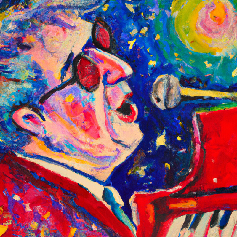 "Elton John in Concert" Marc Chagall Style