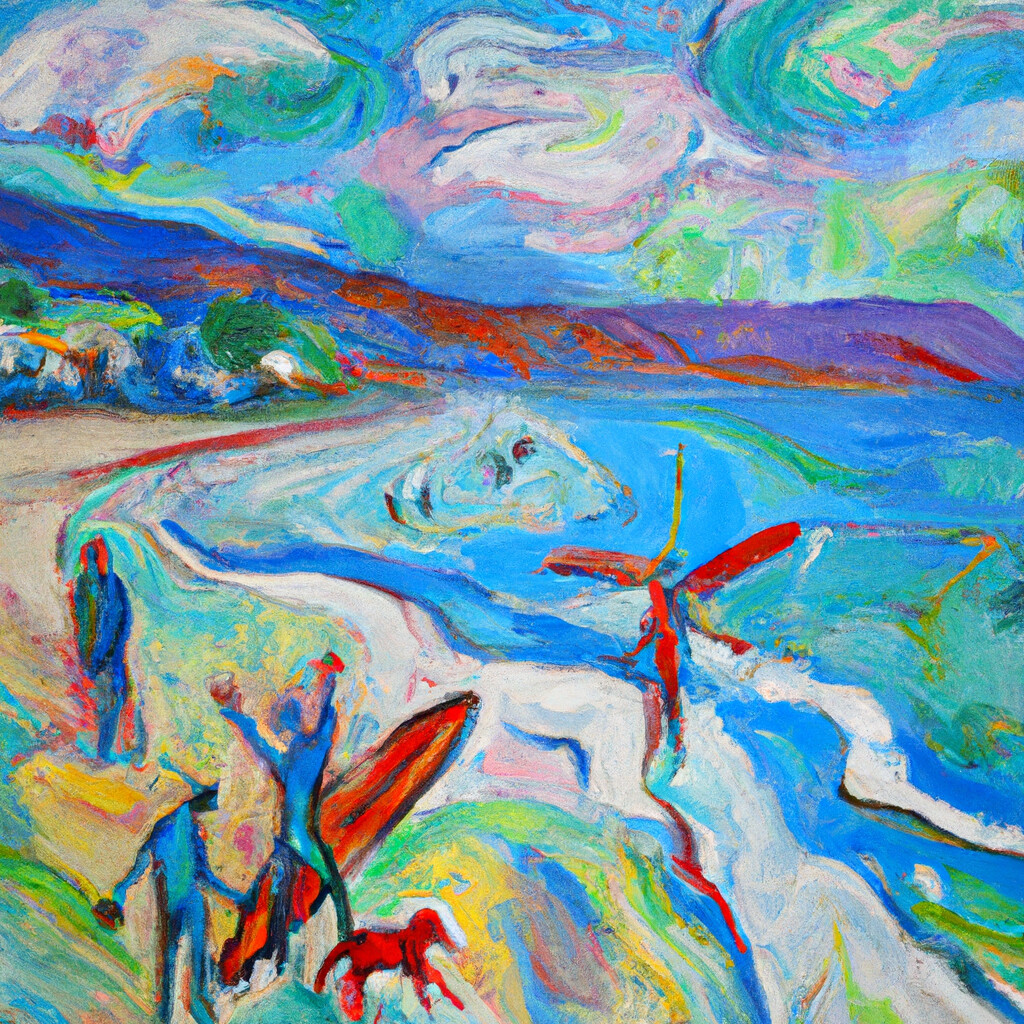 "Surf Malibu" Marc Chagall Style