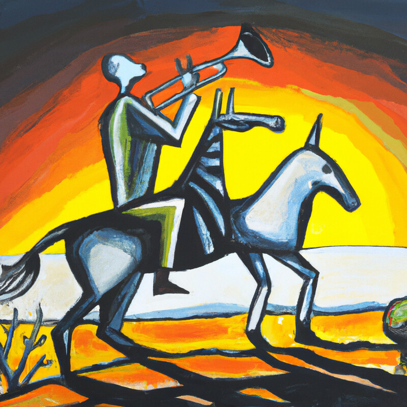 "Trumpet Call" Pablo Picasso Style