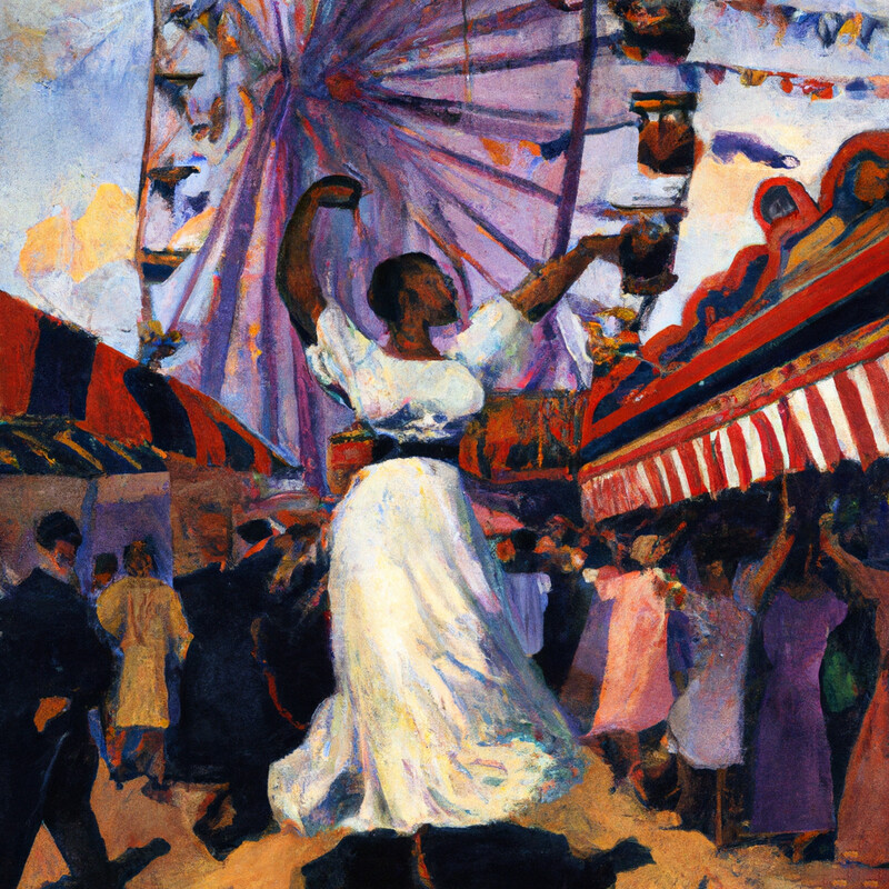 "Celebrating at the Wonder Wheel" John Sloan Style