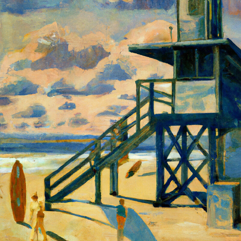 "Surfer's Station" Reginald Marsh Style