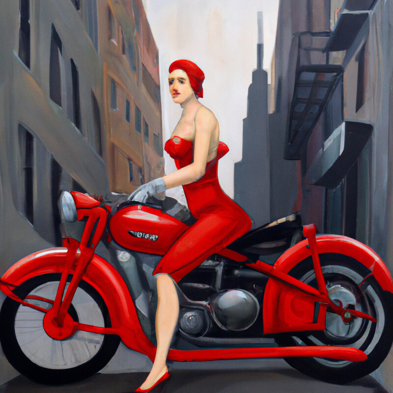 "City Cycle" Tamara de Lempicka Style