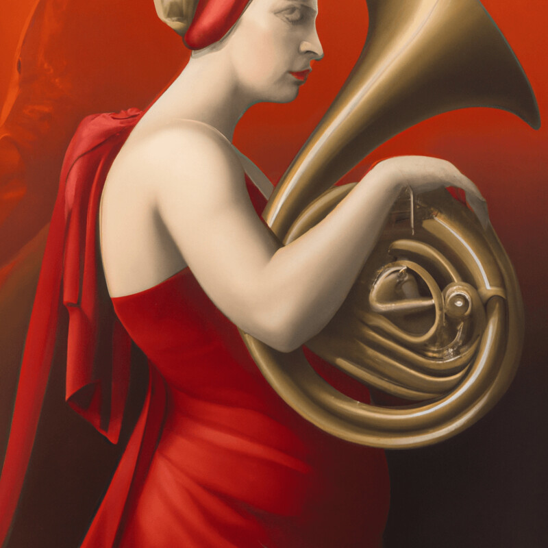 "The French Horn" Tamara de Lempicka Style