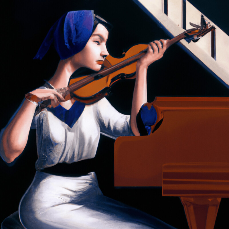 "Violin Study" Tamara de Lempicka Style