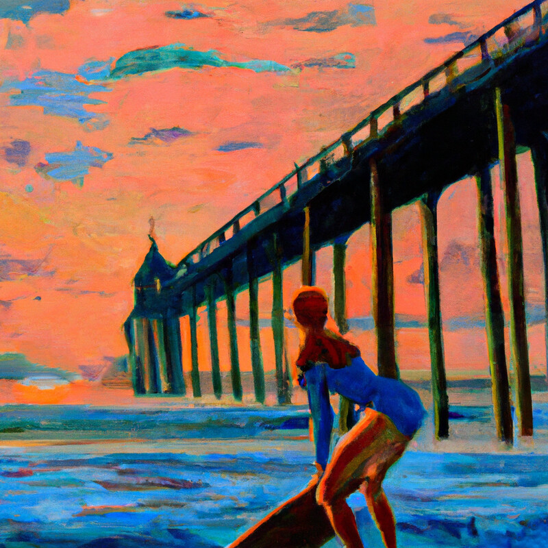 "Folly Surf Life" Tamara de Lempicka Style