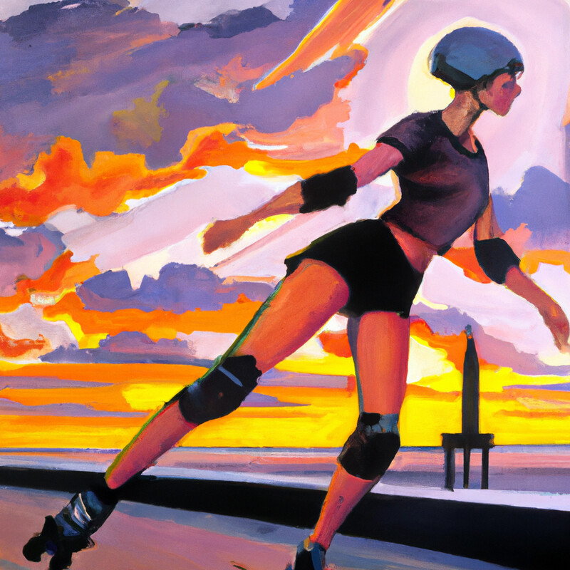 "Folly Beach Roller Skater" Tamara de Lempicka Style