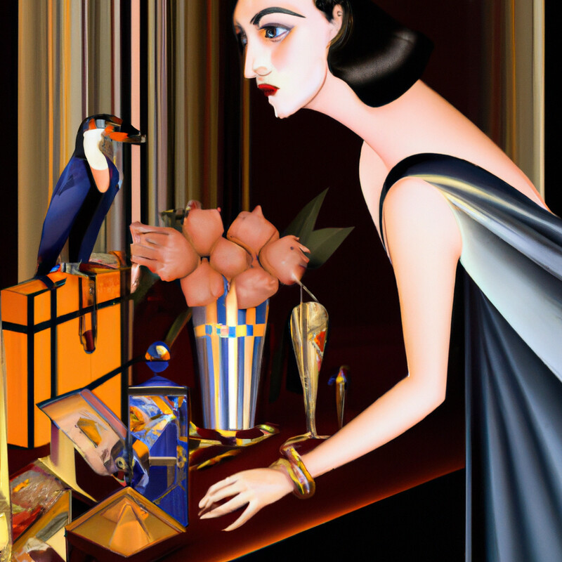 "Tamara's Tucan" Tamara de Lempicka Style