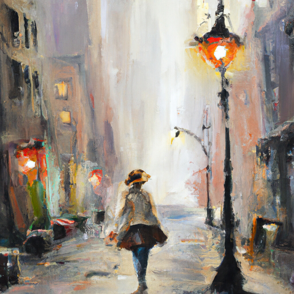 "A Lamplit NYC Street" Willem Haenraets Style