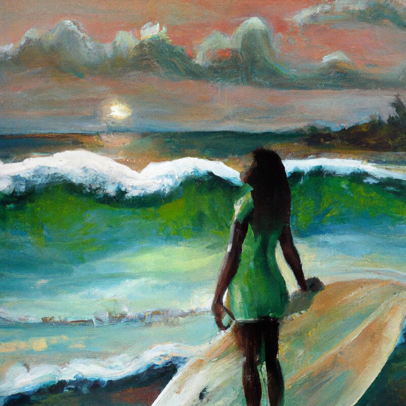 "Sunrise Surfer" Reginald Marsh Style