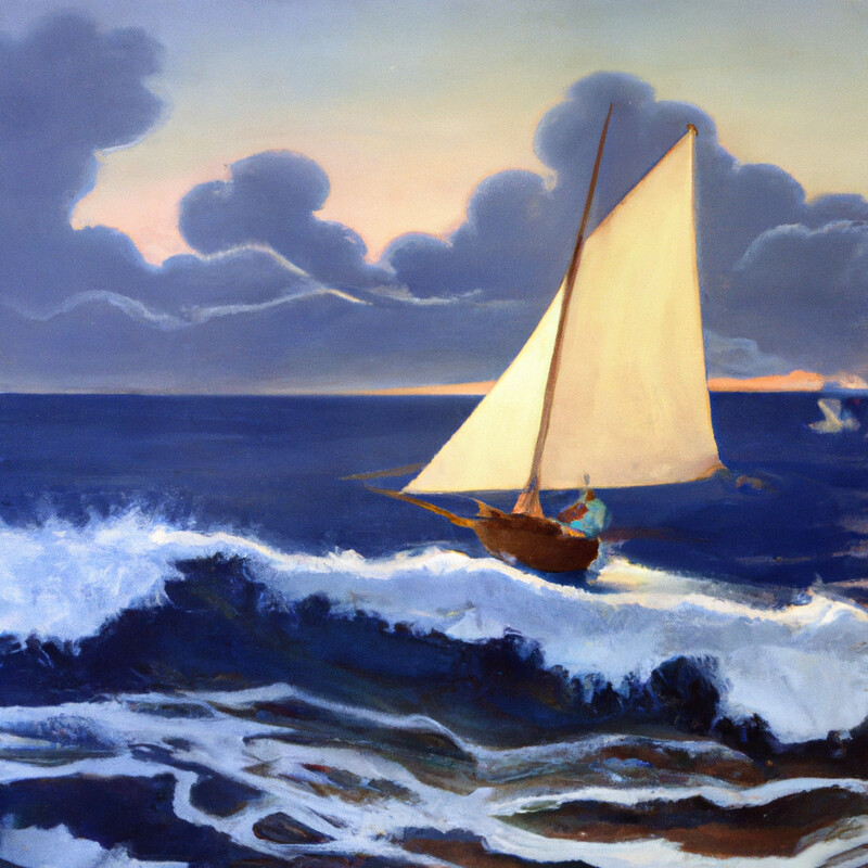 "Sailing the Surf" Norman Rockwell Style