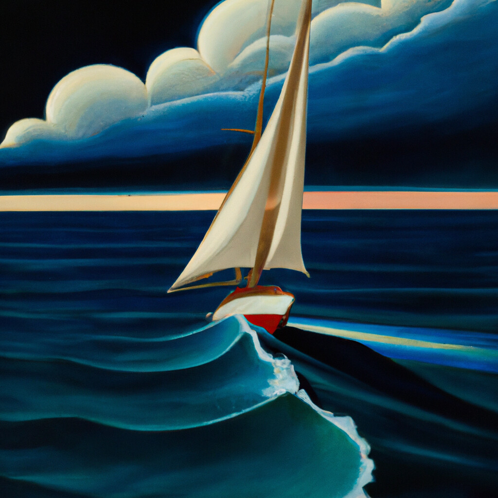 "Sailing the Surf" Tamara de Lempicka Style