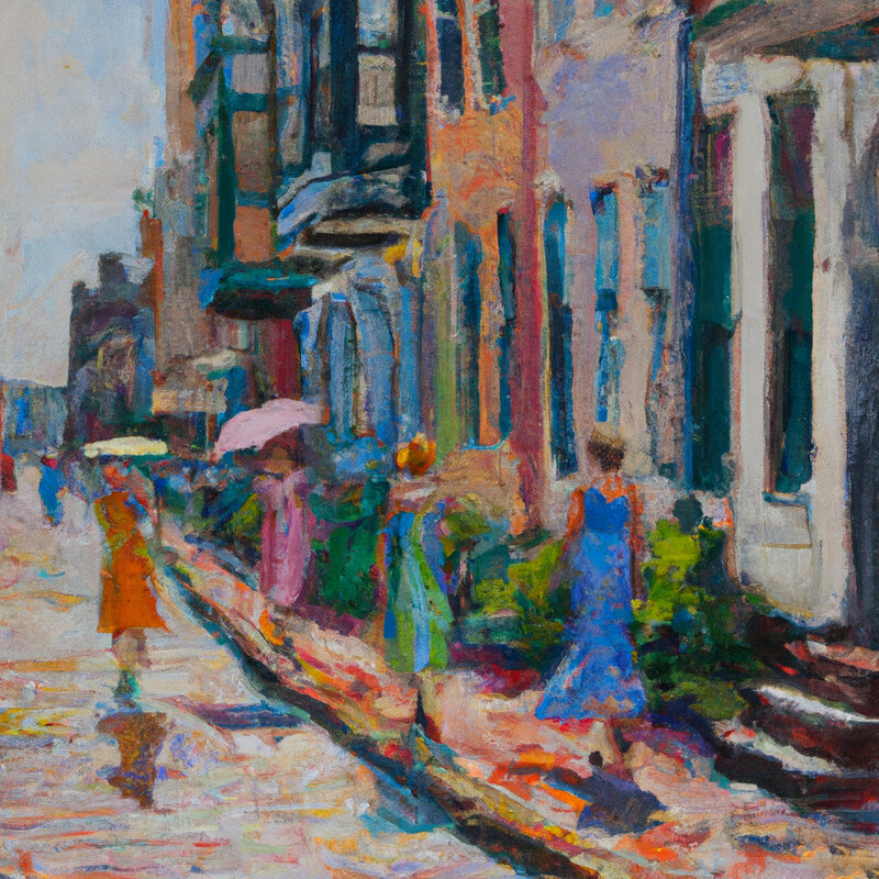 "Rainbow Row" Richard Edward Miller Style