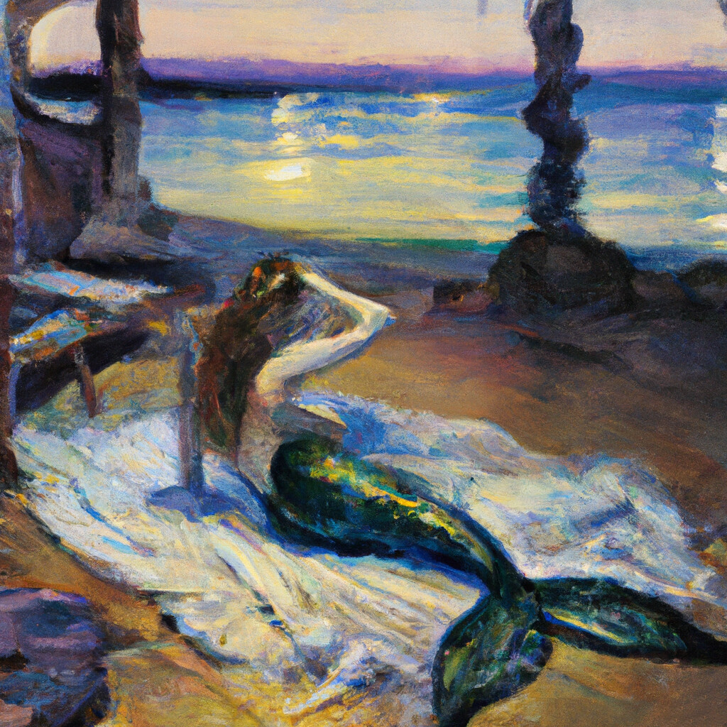 "Mermaid Evening" Richard Edward Miller Style
