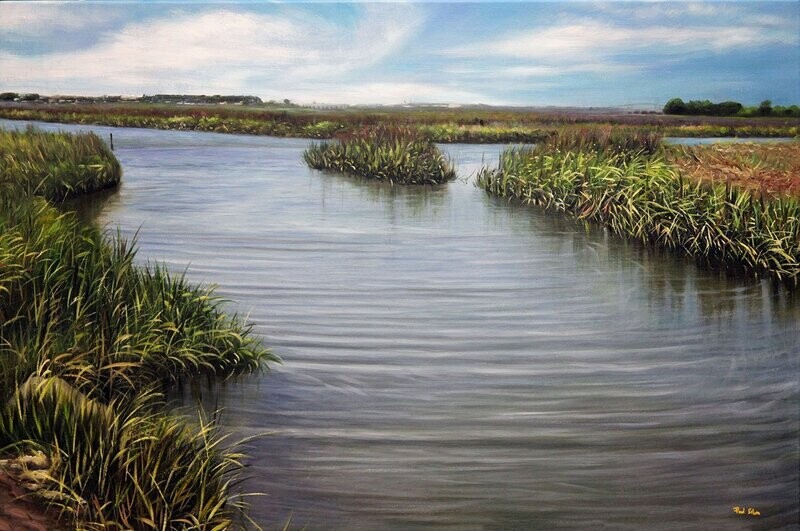 "Sullivans Tidal Creek" 36x24 Hand-painted Oil
