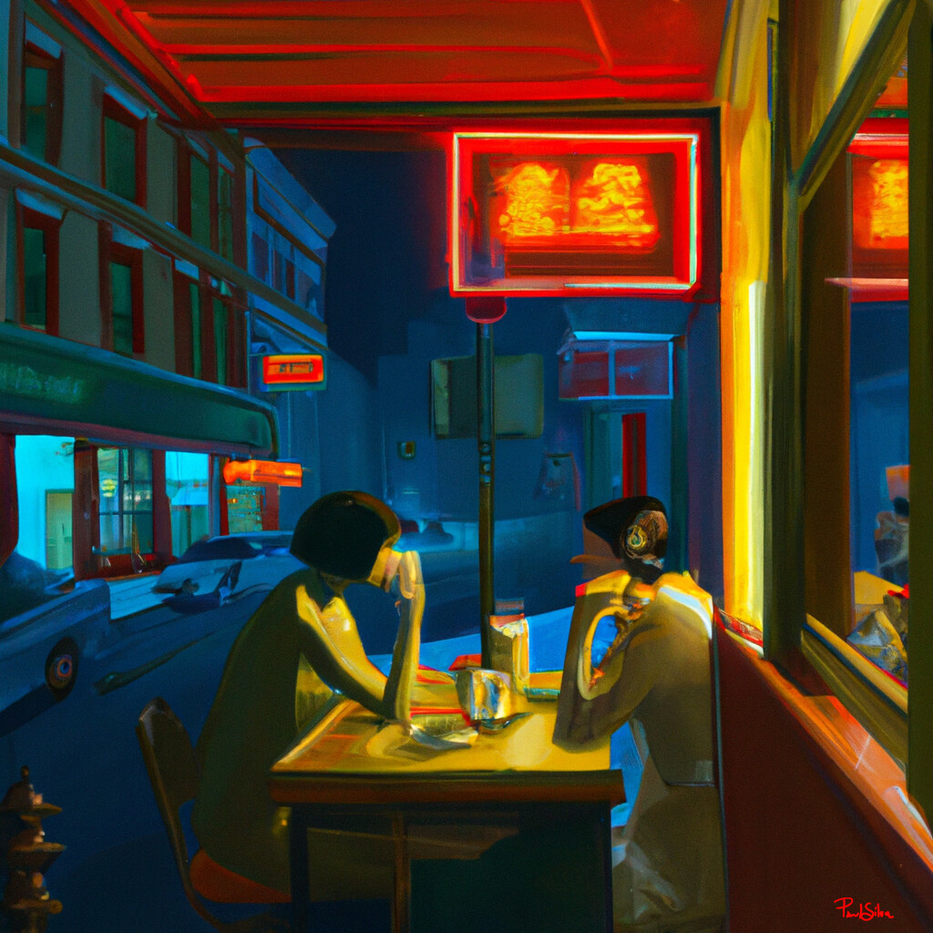"Chinese Dinner" Edward Hopper  Style
