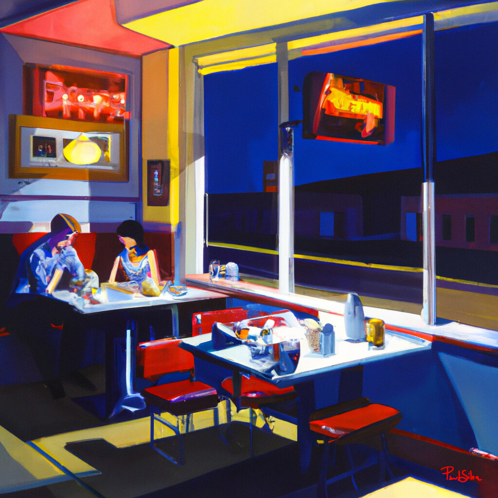 "Blueplate Diner" Edward Hopper  Style