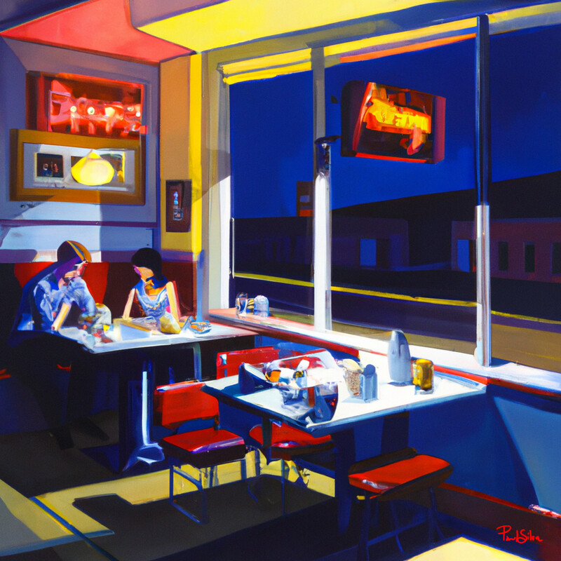 "Blueplate Diner" Edward Hopper  Style