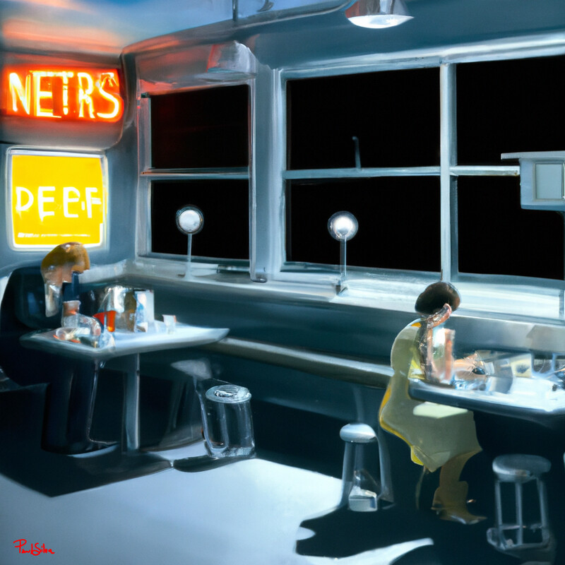 "Nightbirds" Edward Hopper  Style