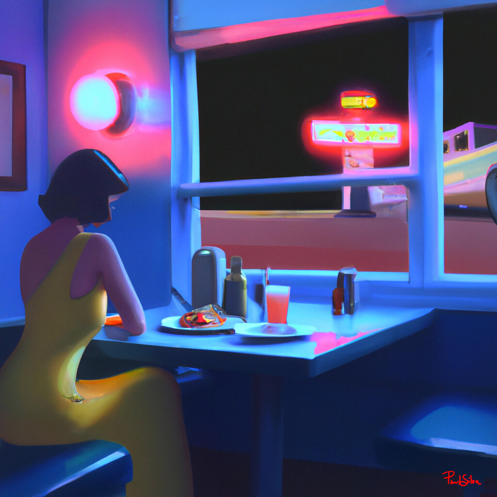 "Lonely Nights" Edward Hopper  Style