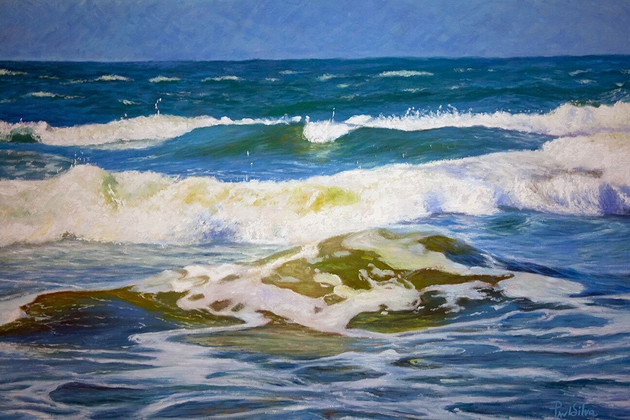 "SC Surf" 36x24 Hand-painted Oil