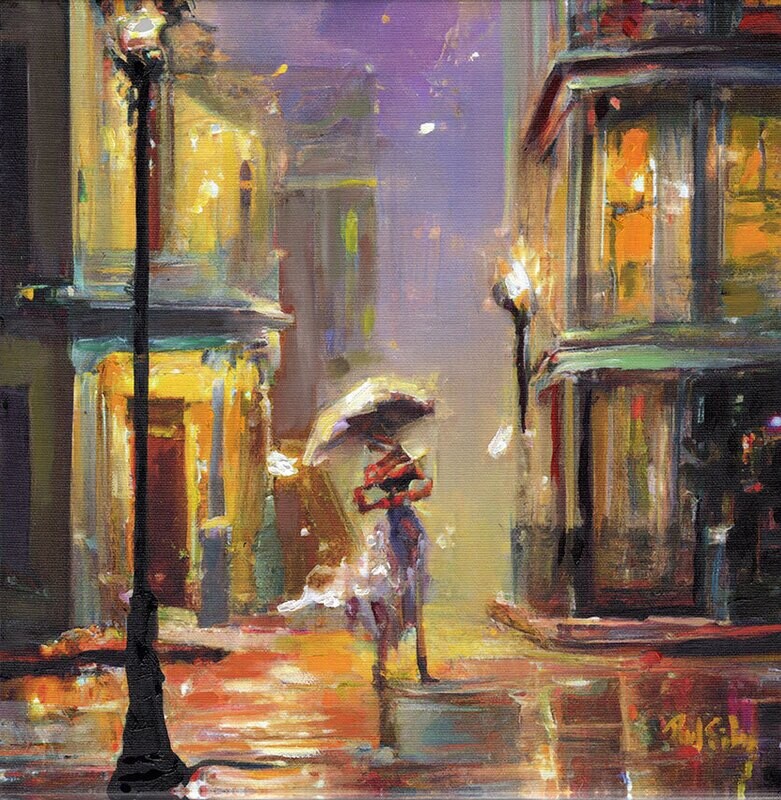 "Charleston Stroll" Mixed Media Original 12 x 12