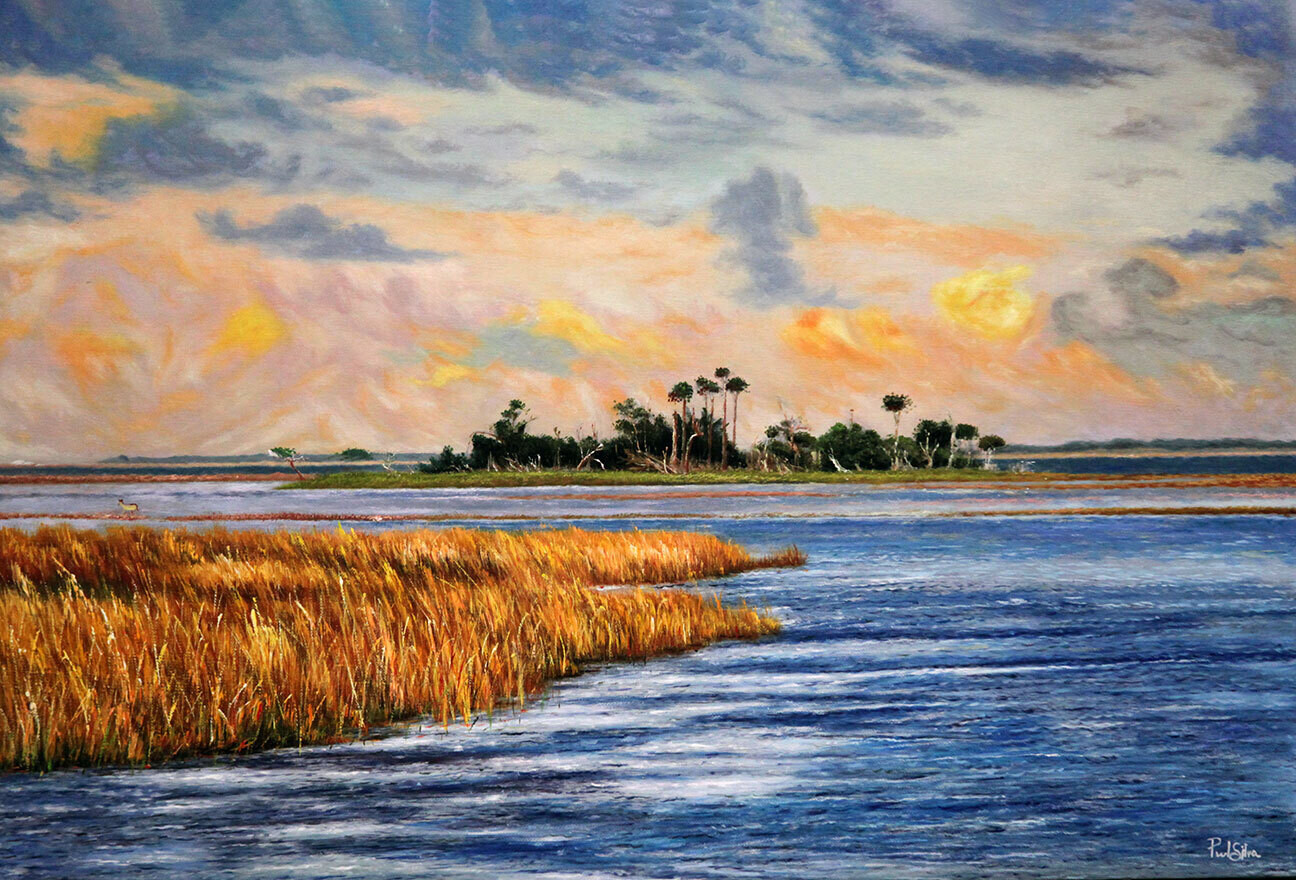 "Palmetto Island" 36x24 Hand-painted Oil