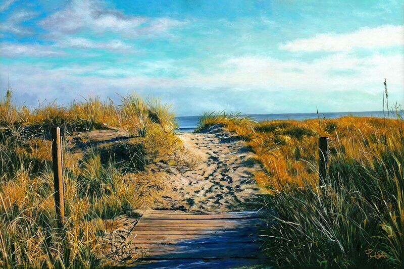 "Wild Dunes Beach Path" 36x24 Hand-painted Oil