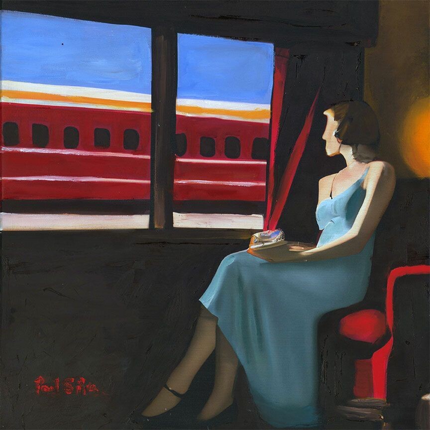 "Train Hopper" Mixed Media Original 12 x 12