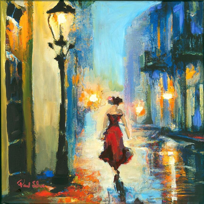 "Charleston Southern Belle" Mixed Media Original 12 x 12
