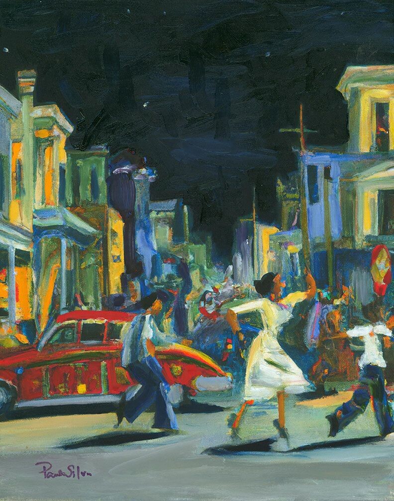 "Summer Nights" Mixed Media Original 11x14
