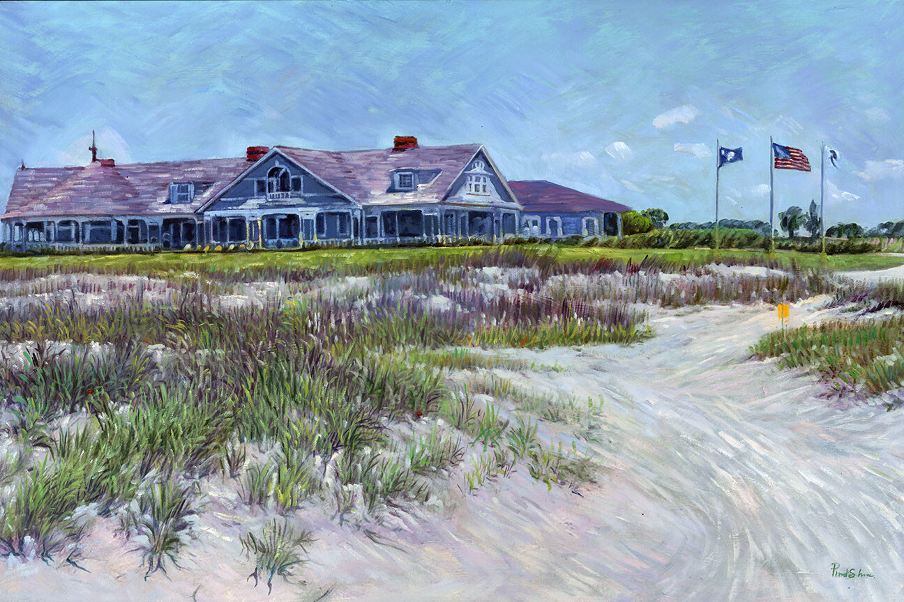 "Ocean Course Flags" 36x24 Hand-painted Oil