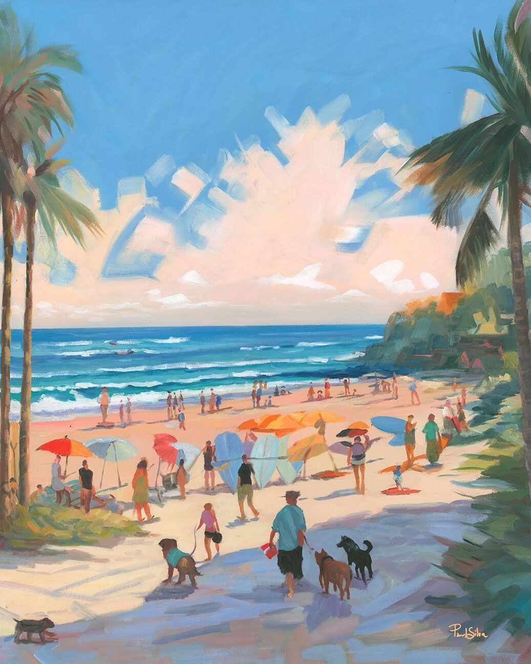 "Beach Paradise" Hand Painted Oil 24x30