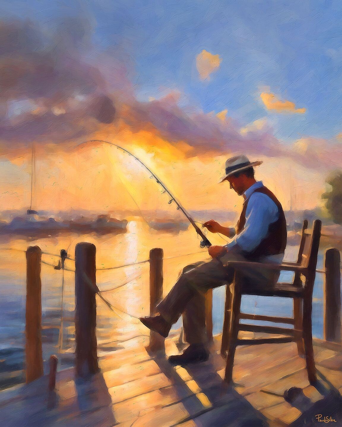 "Gone Fishing" Colorful Painter Series