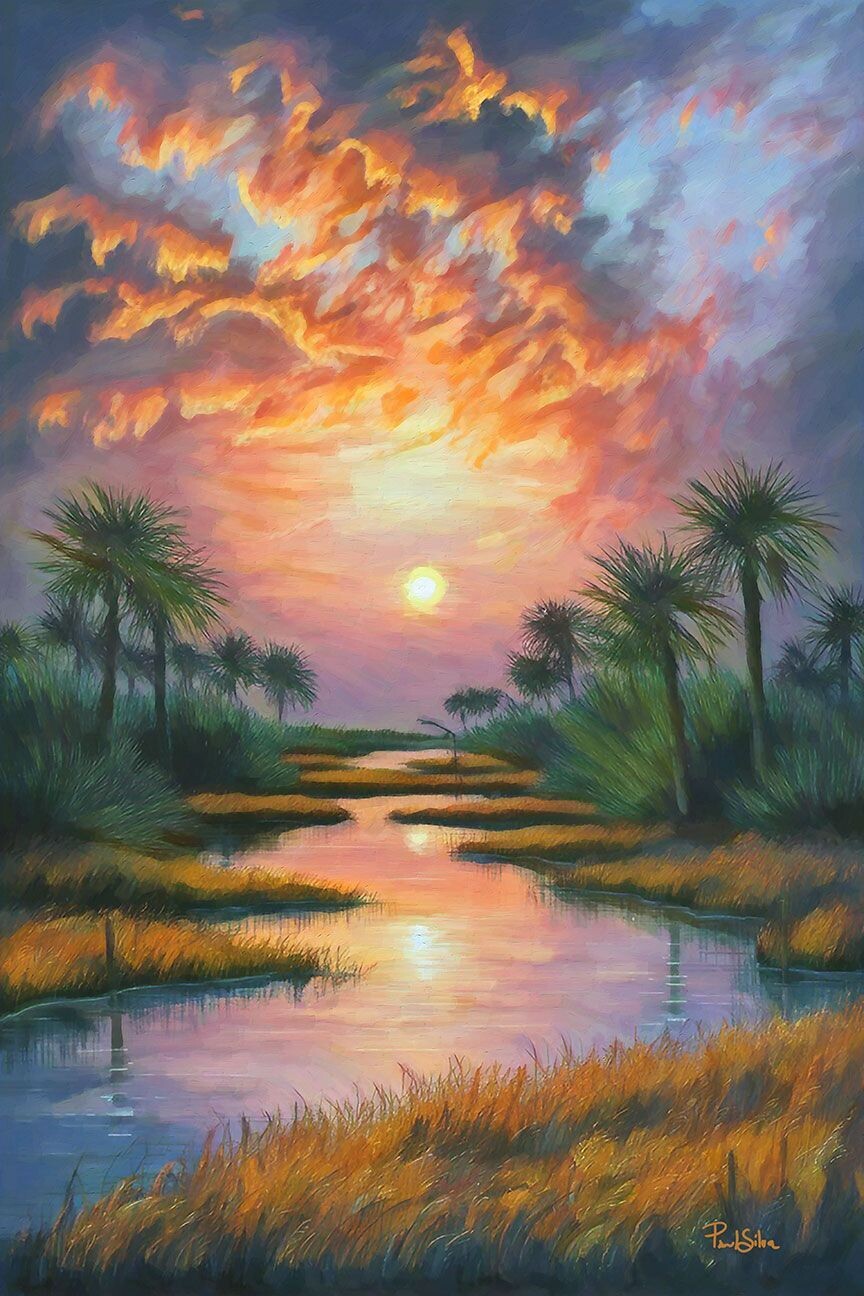 "Lowcountry Marsh Sunset Vertical"